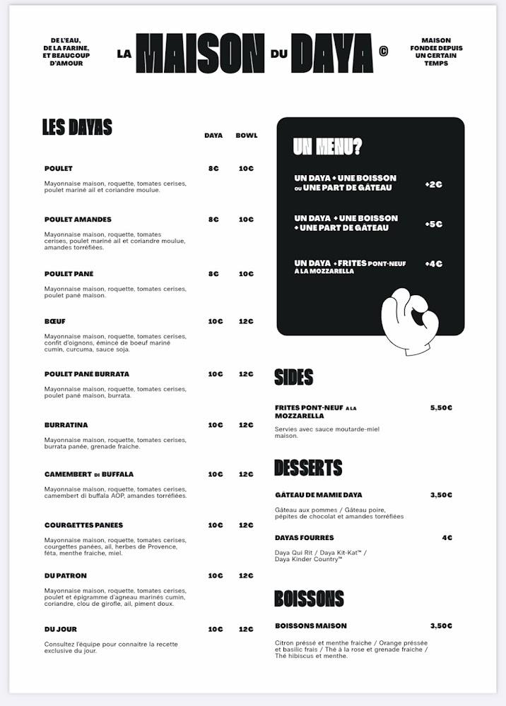La Maison du Daya - Menu Image 1